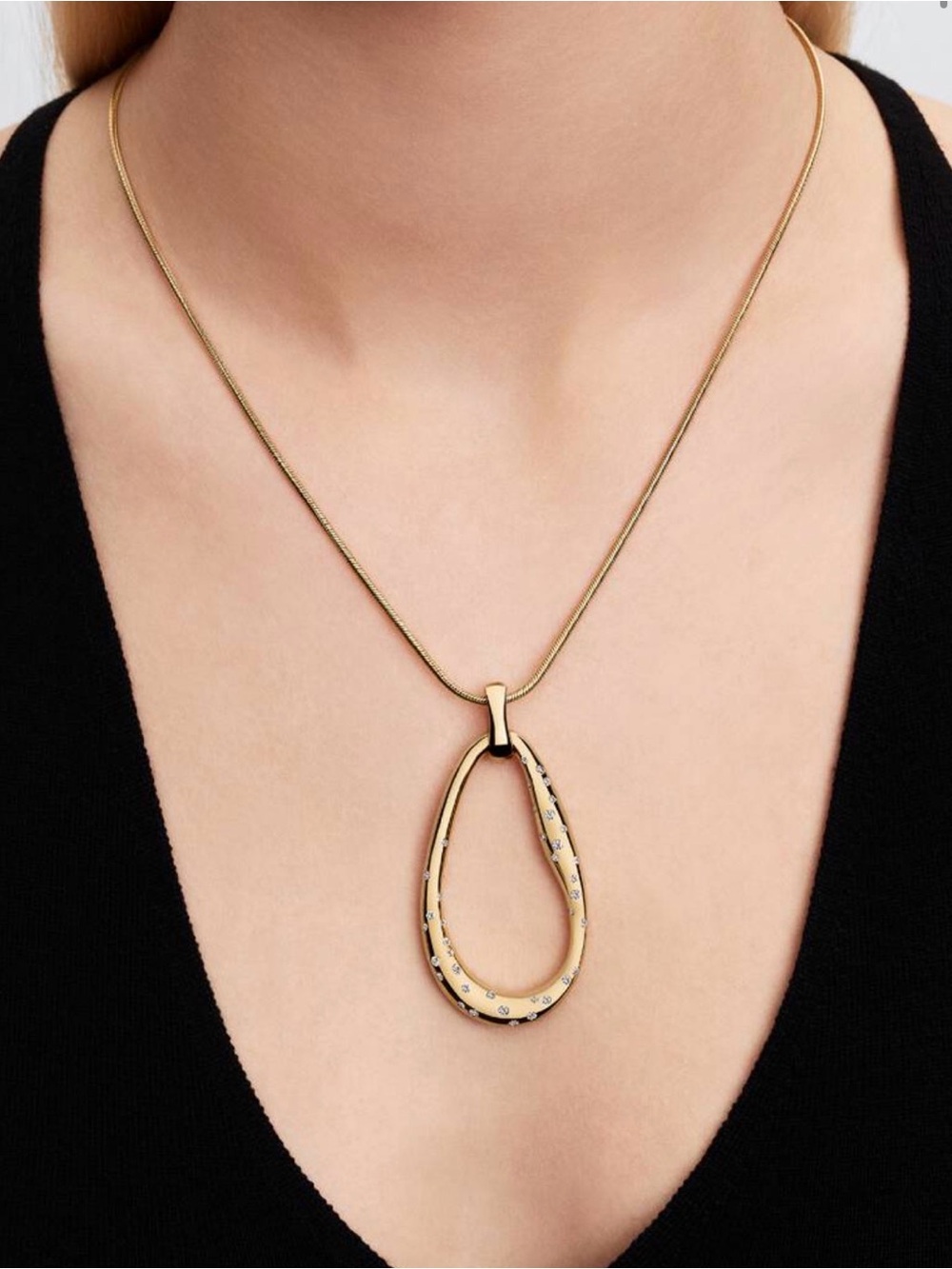 Pandora Organically Shaped Stone-Set Statement Pendant Necklace